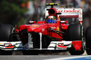 Felipe Massa returns to the pits in the Ferrari