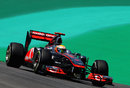 Lewis Hamilton on track in the McLaren