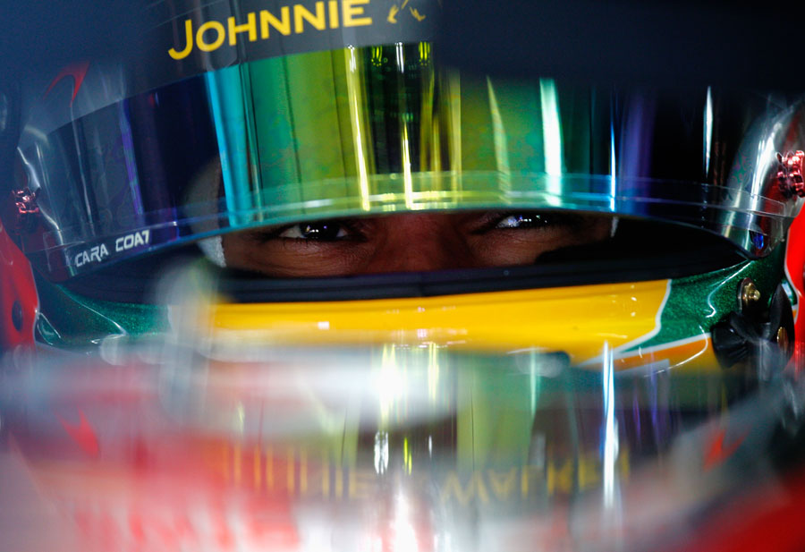 Lewis Hamilton in the cockpit of his McLaren
