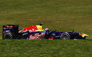 Mark Webber on track on the medium tyre