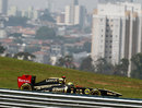 Bruno Senna in action with Sao Paulo as a backdrop behind him