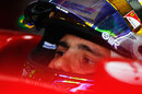 Felipe Massa peeps out of the cockpit of his Ferrari