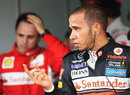 Lewis Hamilton in parc ferme after qualifying