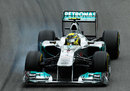 Nico Rosberg locks up on a soft tyre run