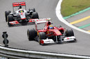 Felipe Massa leads Lewis Hamilton on track