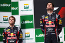 Mark Webber and Sebastian Vettel savour a Red Bull one-two on the podium