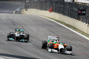 Adrian Sutil passes Nico Rosberg for sixth place