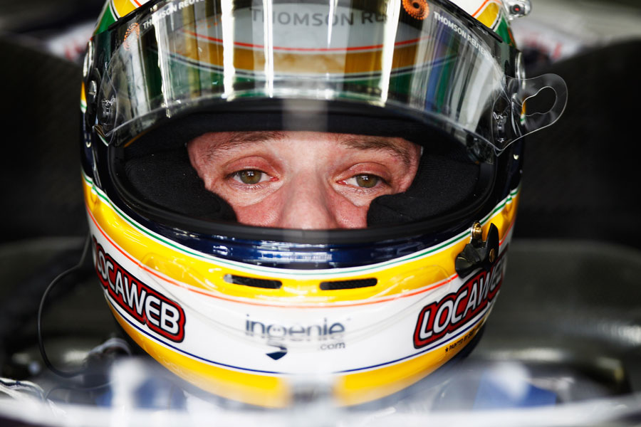 Rubens Barrichello in the cockpit of the Williams