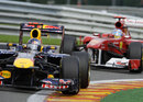 Sebastian Vettel leads Fernando Alonso