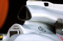 Detail of the new Mercedes' airbox above the driver's head