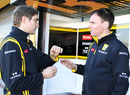 Vitlay Petrov with Renault race engineer Alan Permane