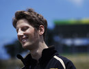 Romain Grosjean is all smiles in the paddock