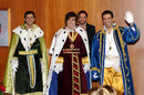 Pedro de la Rosa, Fernando Alonso and Marc Gene dress up as the three wise men