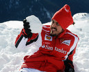 Fernando Alonso in the snow at Ferrari's media event Wrooom