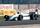 Alan Jones tests the six-wheeled, four-wheel drive Williams FW08 during the close season
