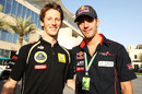 Romain Grosjean and Jean-Eric Vergne in the paddock on Thursday