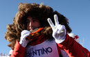 Fernando Alonso sports a large wig before going skiing at Ferrari's annual media event Wrooom