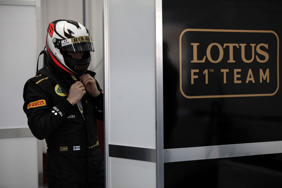 Kimi Raikkonen prepares for his private test with Lotus