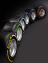 The 2012 Pirelli tyres lined up in the following order: soft, intermediate, medium, wet, hard and super soft