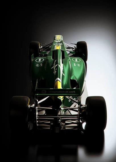 A rear view of the new Caterham CT01
