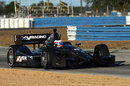 Rubens Barrichello on track in the KV Racing IndyCar during a private test