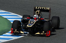 Kimi Raikkonen puts the Lotus E20 through its paces