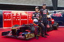Daniel Ricciardo and Jean-Eric Vergne pose with the new Toro Rosso STR7