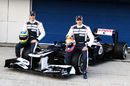 Bruno Senna and Pastor Maldonado pose with the new FW34
