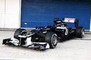 The new Williams FW34 in the pit lane