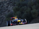 Mark Webber crests the hill in the RB8
