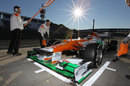 Jules Bianchi hits his marks on his first day in the Force India VJM05