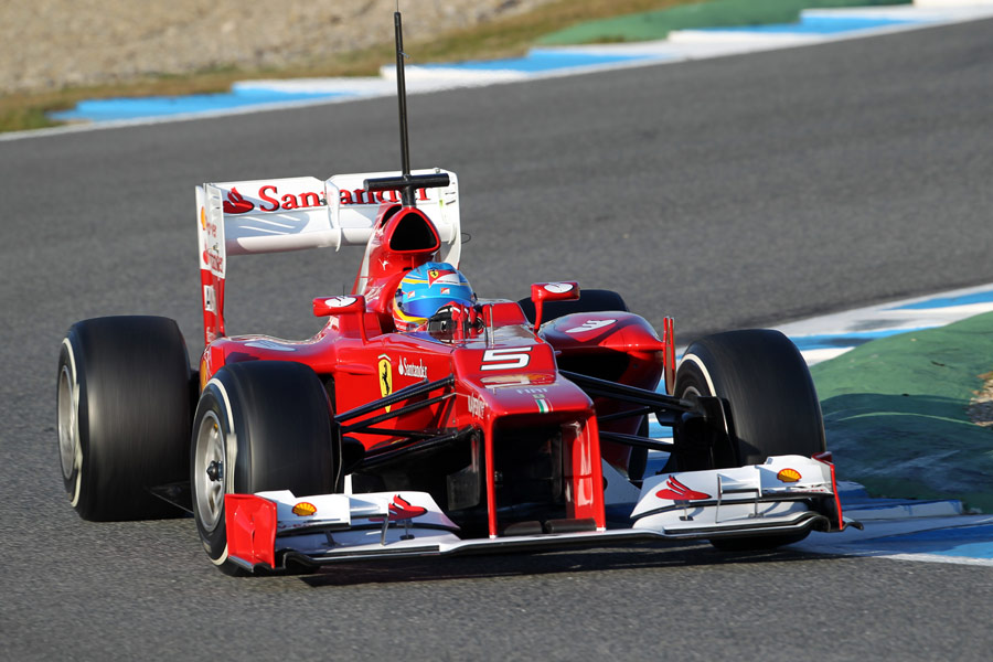 Fernando Alonso out on the track early on the third day