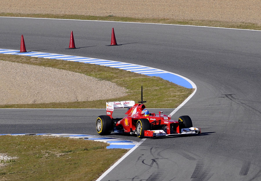 Fernando Alonso exits the chicane