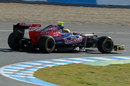 Jean-Eric Vergne on a soft tyre run in the Toro Rosso
