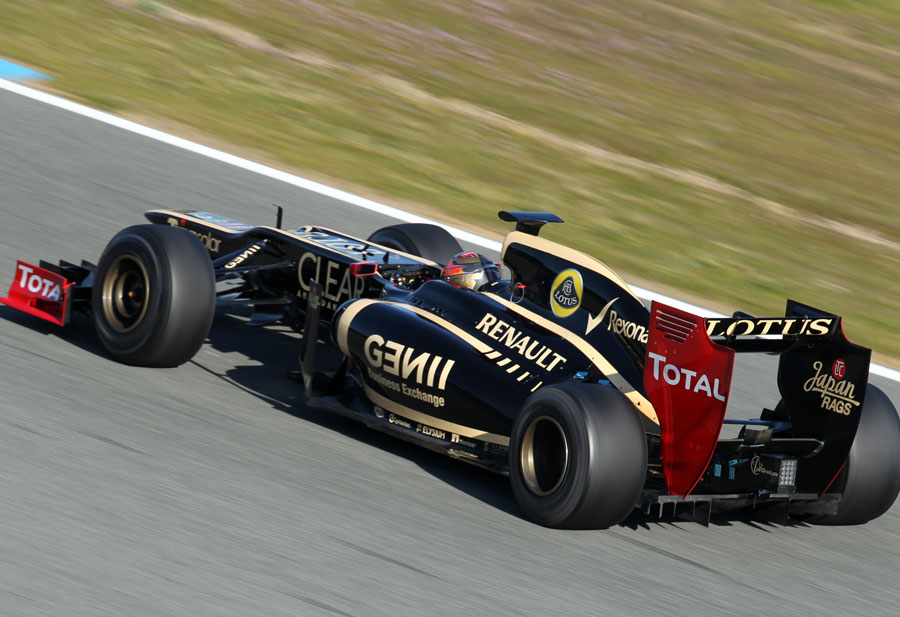 Romain Grosjean racks up the mileage in the Lotus E20