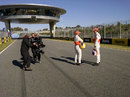 Lewis Hamilton and Jenson Button take part in some promotional filming at Jerez