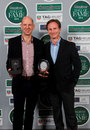 Adrian Newey and Christian Horner celebrate Newey's induction in to the Motor Sport Hall of Fame