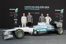 The new Mercedes W03 is unveiled in the pit lane