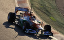 Nico Hulkenberg at the wheel of the VJM05 on an installation lap
