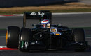 Vitaly Petrov takes to the track for Caterham for the first time
