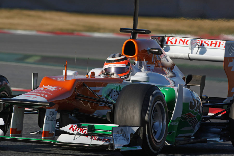 Nico Hulkenberg makes the most of the Catalan sunshine in the VJM05