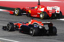 Charles Pic allows Fernando Alonso past on the run to turn 11