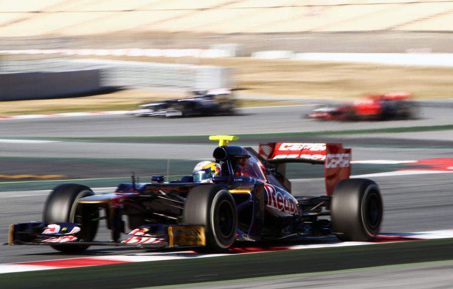 Jean-Eric Vergne speeds away from the chicane