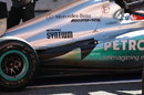 The exhaust configuration on Michael Schumacher's Mercedes