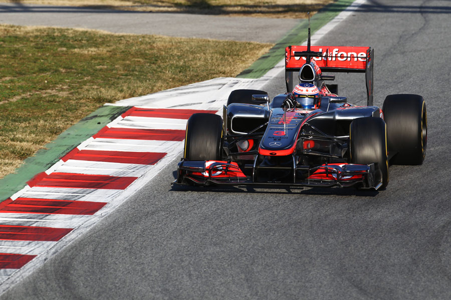 Jenson Button coaxes his McLaren into a corner
