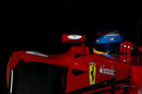 Fernando Alonso leaves the garage