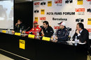 Vitaly Petrov, Marc Gene, Pedro de la Rosa and Pastor Maldonado face questions from the fans