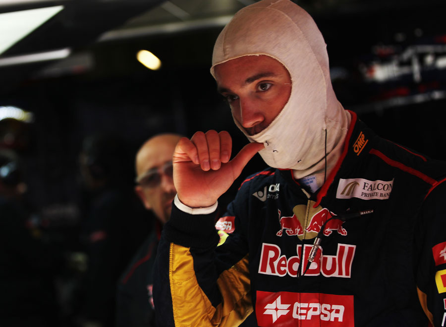 Jean-Eric Vergne in the Toro Rosso garage