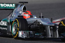 Michael Schumacher on soft tyres in the Mercedes W03