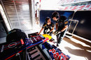 Behind the scenes in the Red Bull garage